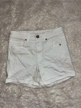 American Eagle Outfitters White High-Rise Denim Shorts